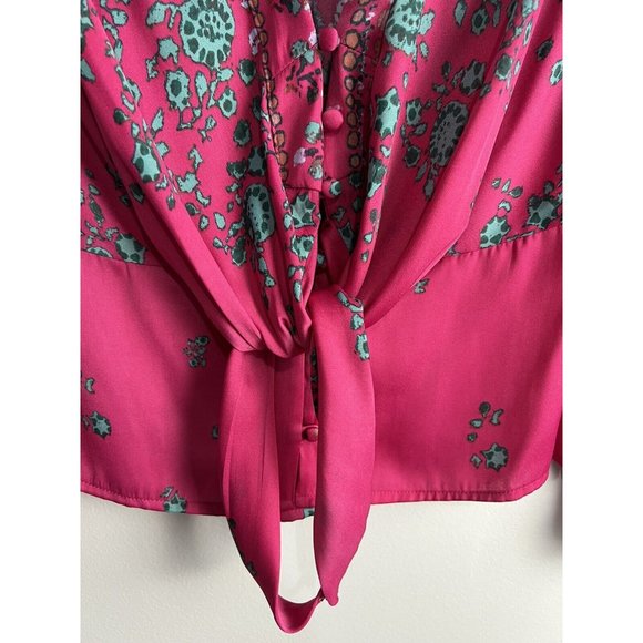 COPY - Free People Run Free Floral Blouse Pink XS - Picture 11 of 12